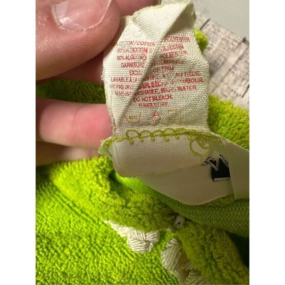 Rare Vintage 60s Mid Century Lime Green Glam Terry Bath House Robe | Large - Picture 9 of 9